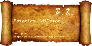 Patatics Kászon névjegykártya